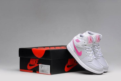 2017 Air Jordan 1 GS Grey Pink White Shoes